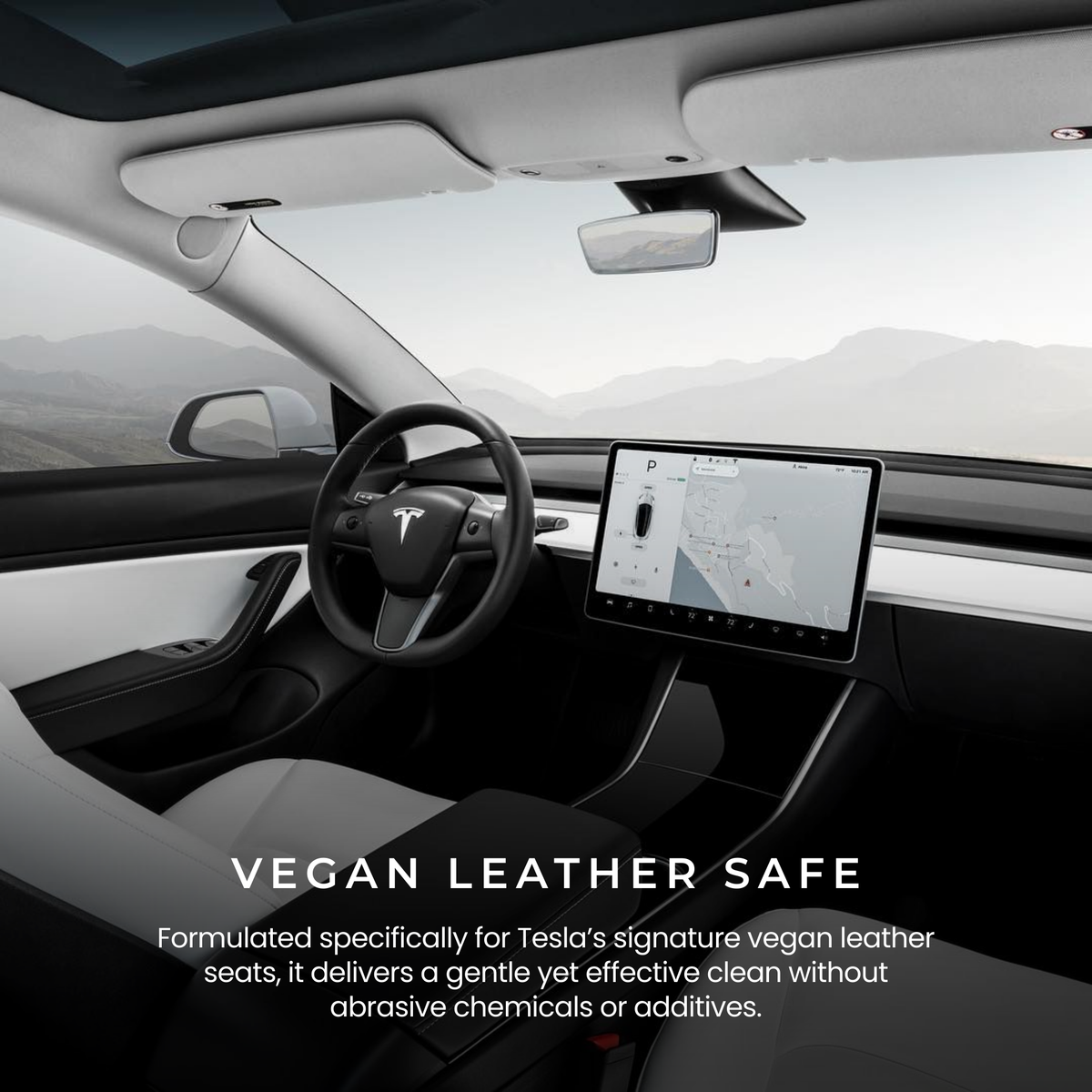Tesliner Interior Care Bundle – Seat Cleaner & Interior Conditioner with UV Protectant | Vegan Leather Safe | Fits Model 3, Y, S, X, Cybertruck