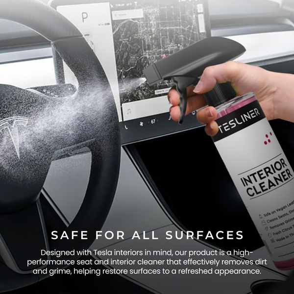 Tesliner Interior Care Bundle – Seat Cleaner & Interior Conditioner with UV Protectant | Vegan Leather Safe | Fits Model 3, Y, S, X, Cybertruck