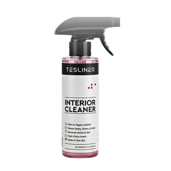 Tesliner Interior Seat & Stain Cleaner – Safe for Black & White Vegan Leather, Dash, Console & More | Citrus Fresh | Fits Model 3, Y, S, X, Cybertruck