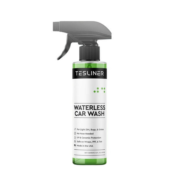 Tesliner Waterless Car Wash Spray – Biodegradable, UV & Ceramic Protection, Safe on Wraps & PPF | No Hose Needed | Fits Model 3, Y, S, X, Cybertruck
