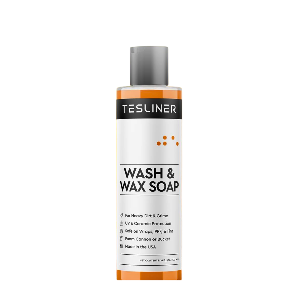 Tesliner Car Wash & Wax Soap – Biodegradable, UV & Ceramic Protection | Safe on Wraps, Tint & PPF | Fits Model 3, Y, S, X, Cybertruck