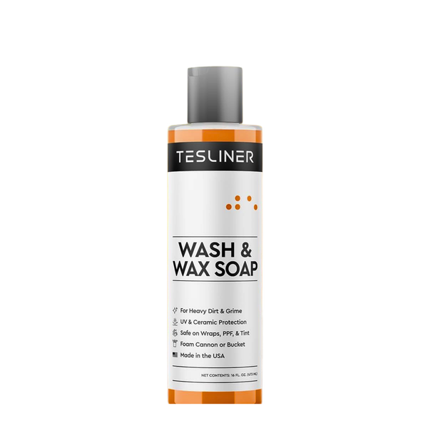 Tesliner Car Wash & Wax Soap – Biodegradable, UV & Ceramic Protection | Safe on Wraps, Tint & PPF | Fits Model 3, Y, S, X, Cybertruck