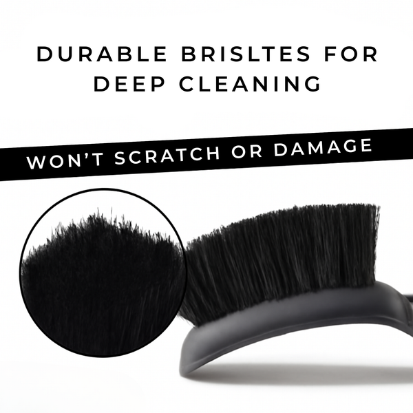 Tesliner Premium Interior Detailing Brush – Soft Bristles for Seats, Dash & Console | Safe on Vegan Leather | Fits Model 3, Y, S, X, Cybertruck